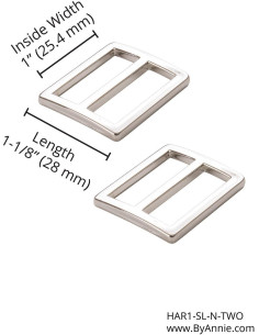Set of 2 sliding loops 28 x 25 mm silver 2