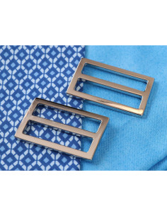 Set of 2 sliding loops 22 x 38 mm silver