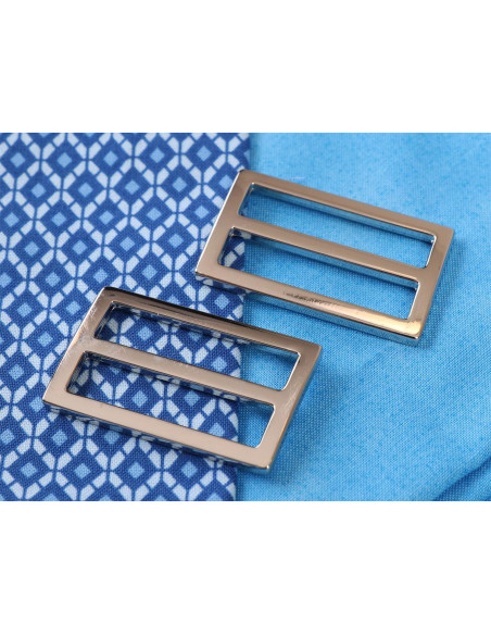 Set of 2 sliding loops 22 x 38 mm silver