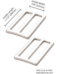 Set of 2 sliding loops 22 x 38 mm silver 2