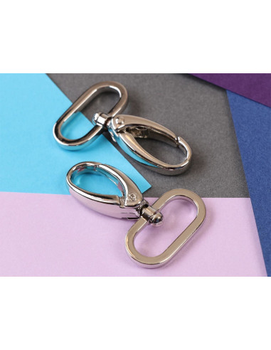 Set of 2 silver carabiners for 25 mm straps