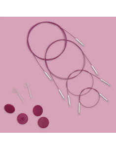 Câble pivotant Swivel Thin & Flex pour aiguilles KnitPro - Violet 2