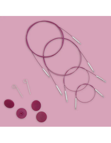 Câble pivotant Swivel Thin & Flex pour aiguilles KnitPro - Violet