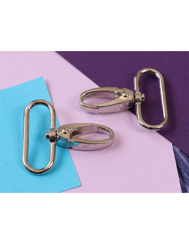 Set of 2 silver 38 mm carabiners