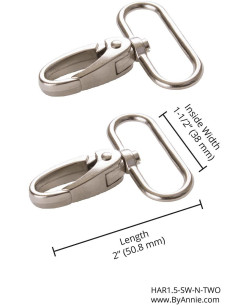 Set of 2 silver 38 mm carabiners 2