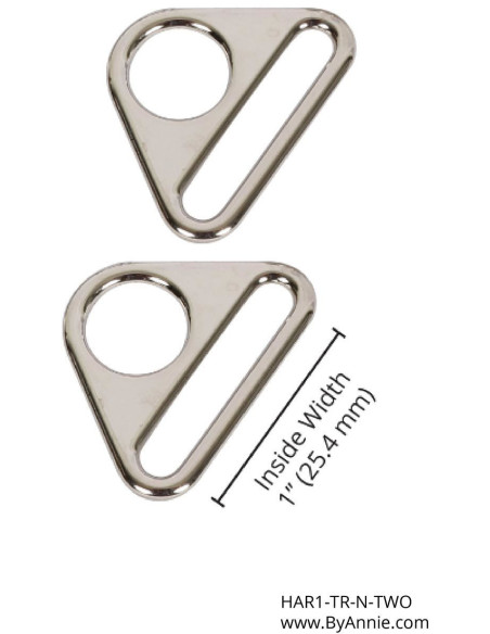 Set of 2 triangular rings, 25 mm, silver