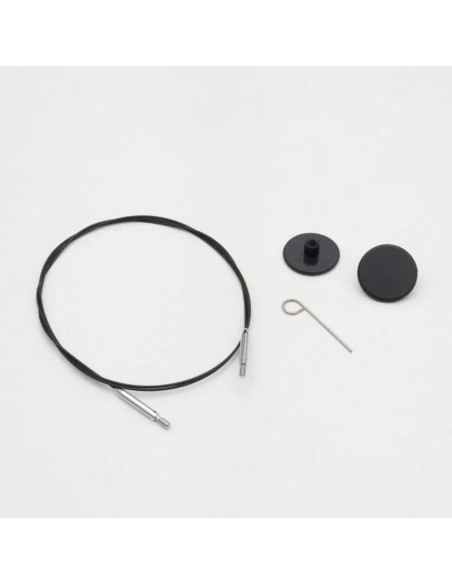Câble pivotant Swivel Thin & Flex pour aiguilles KnitPro - Noir