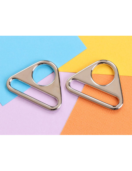 Set of 2 triangular rings 38 mm silver