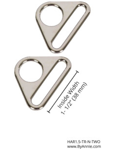 Set of 2 triangular rings 38 mm silver 2