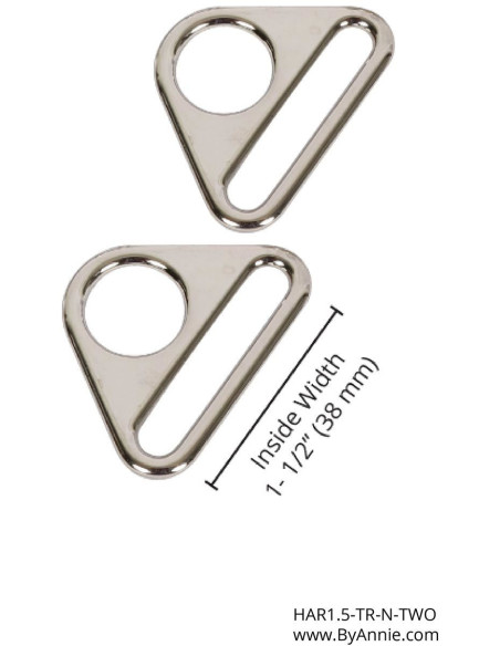 Set of 2 triangular rings 38 mm silver