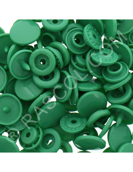 Pack of 25 KAM round resin snaps - Emerald green