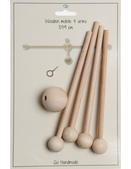 Wooden baby mobile - 4 branches