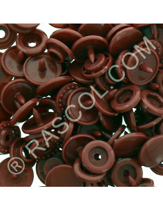Pack of 25 KAM round resin snaps - Dark red copper