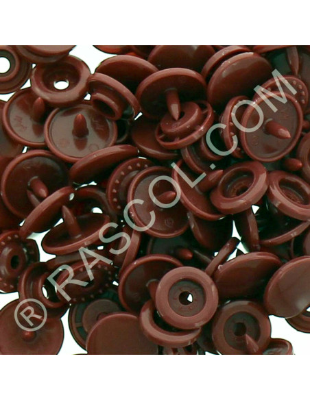 Pack of 25 KAM round resin snaps - Dark red copper