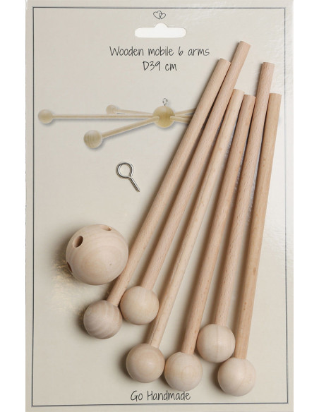 Wooden baby mobile - 6 branches