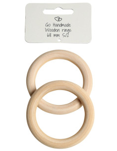 Wooden rings for rattles and mobiles 68 mm