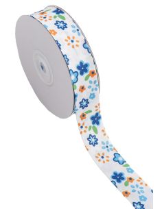 Biais florale - Bleu