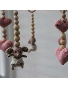Wooden beads for rattles, baby pacifier clips