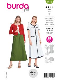 Patron de robe et cardigan - Burda 5652