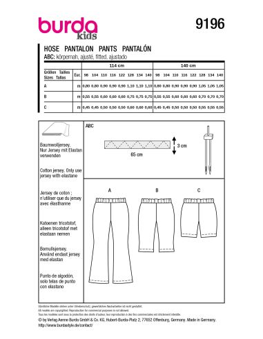 Patron de legging - Burda 9196