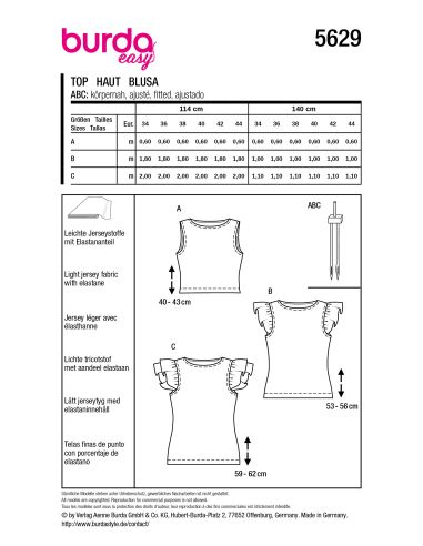 Patron de top - Burda 5629