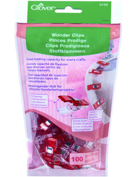 Pack of 100 Prodige Clover Clips - Red