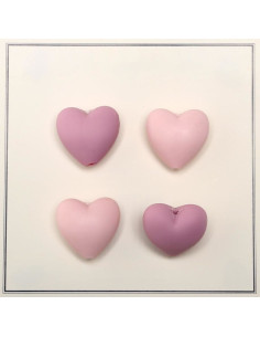 Silicone heart beads for rattles, baby pacifier clips