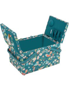 Boite à couture double couvercle - Oiseaux