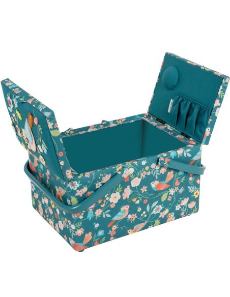Boite à couture double couvercle - Oiseaux