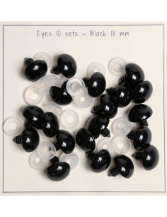 18 mm black safety eyes - 10 pairs