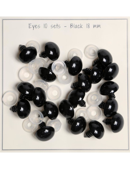 18 mm black safety eyes - 10 pairs