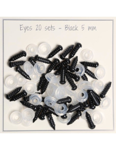 Black safety eyes 5-8 mm - 25 pairs