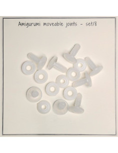 Set of 8 movable 15 mm joints for amigurumis