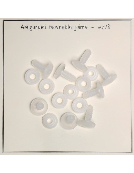 Set of 8 movable 15 mm joints for amigurumis