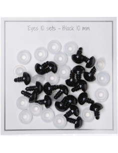 Black safety eyes 10 mm - 10 pairs