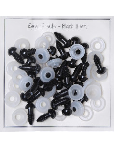 8 mm black safety eyes - 15 pairs