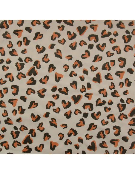 Tissu imperméable pour ciré - Saian orange et galet