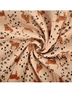 Tissu double gaze imprimé - Léolove 2