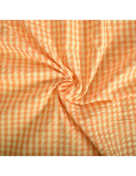Tissu Seersucker à carreaux - Lemon et mangue