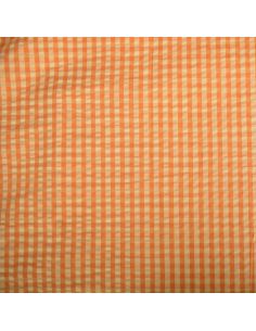 Tissu Seersucker à carreaux - Lemon et mangue 2