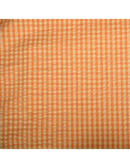 Tissu Seersucker à carreaux - Lemon et mangue