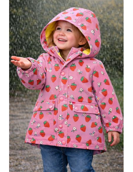 Tissu imperméable pour ciré - Polka rose et rouge