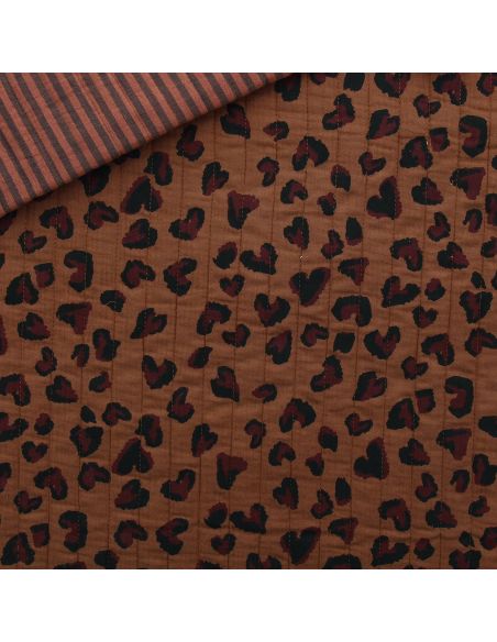 Tissu coton matelassé double face Saian - Marron et auburn