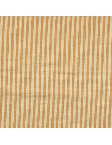 Tissu double gaze gaufrée rayures - Vert clair et amande