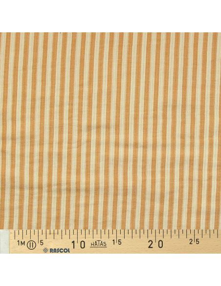 Tissu double gaze gaufrée rayures - Vert clair et amande