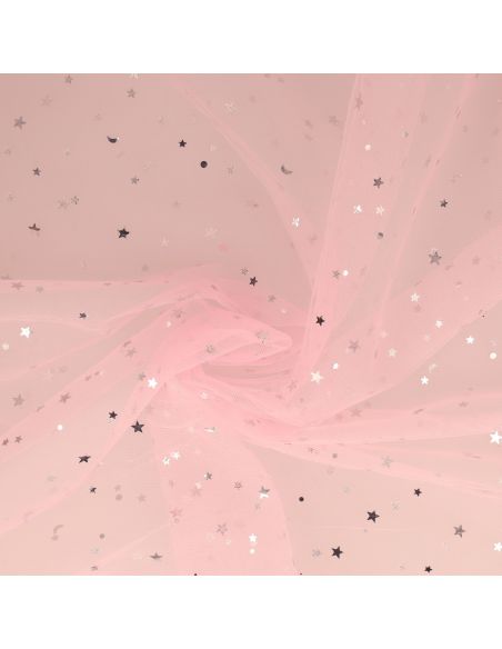 Tulle nuit étoilé - Rose