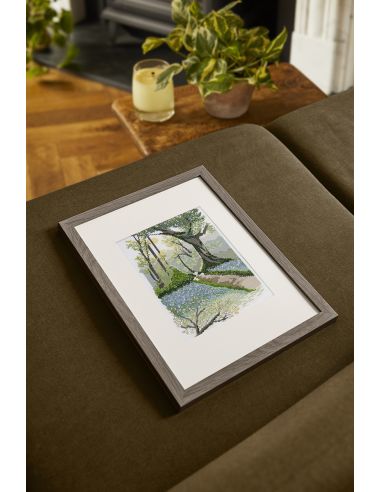 Kit broderie point de croix - Paysage printanier