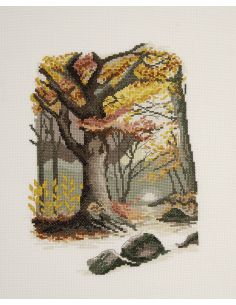 Kit broderie point de croix - Paysage automnal 2