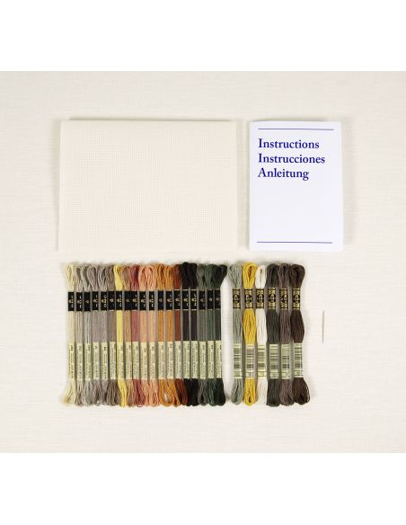 Kit broderie point de croix - Paysage automnal