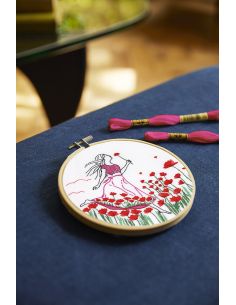 Kit broderie - Coquelicots romantiques